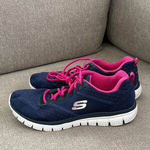 Skechers Navy and Hot Pink Women's Athletic Sneakers Size 10